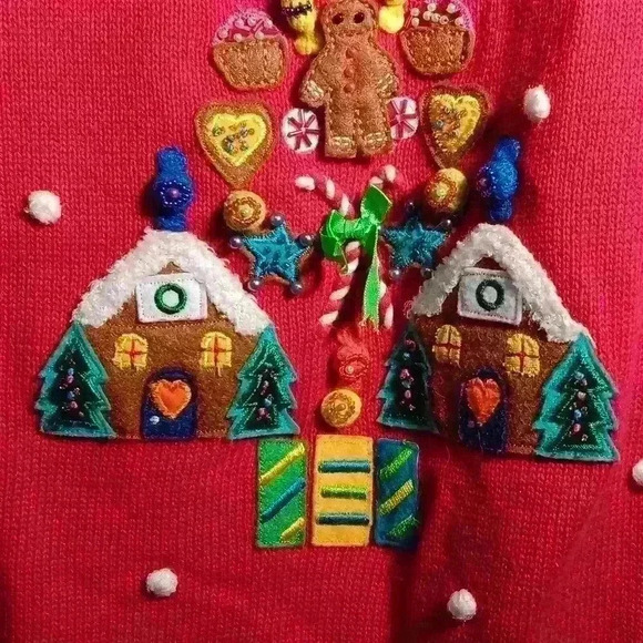 Womens Marisa Christina Christmas sweater L/Xl 3d grannycore - Picture 10 of 10